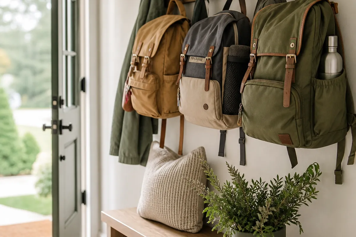 9 Backpack Storage Ideas That End the Entryway Floor Pile