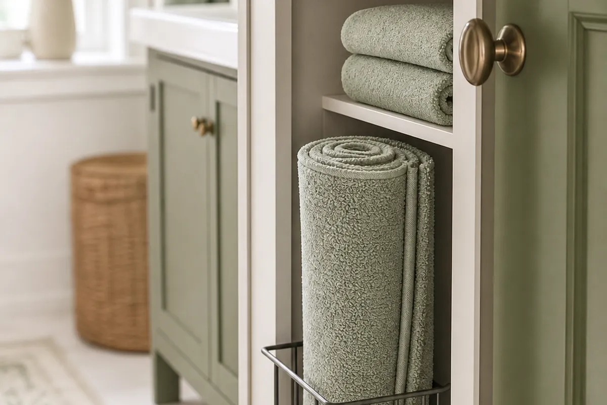 9 Bath Mat and Rug Storage Ideas for a Small Bathroom