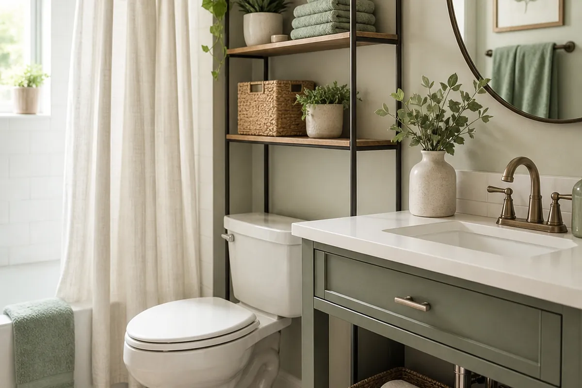 15 Bathroom Storage Ideas for a Room With No Cabinet