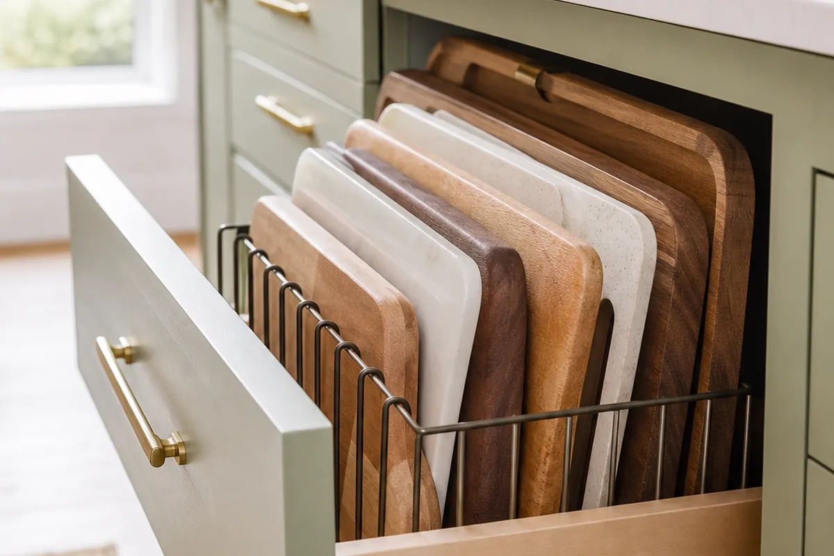 10 Cutting Board Storage Ideas for a Small Kitchen Drawer