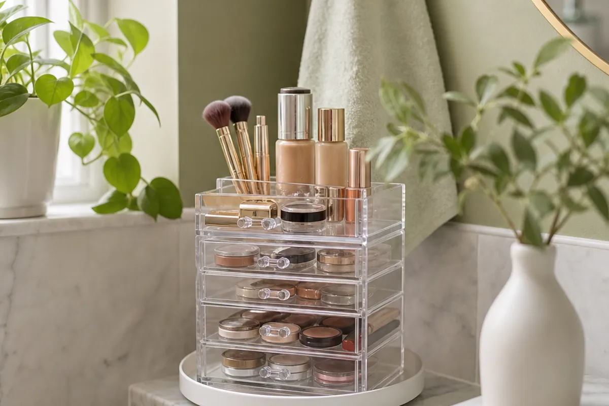 10 Makeup Storage Ideas for a Bathroom With No Counter Space