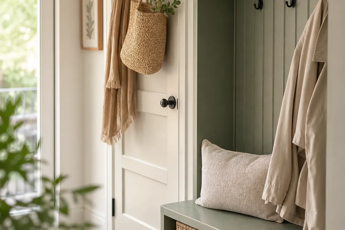 No Mudroom? Small Hallway Storage That Fakes One