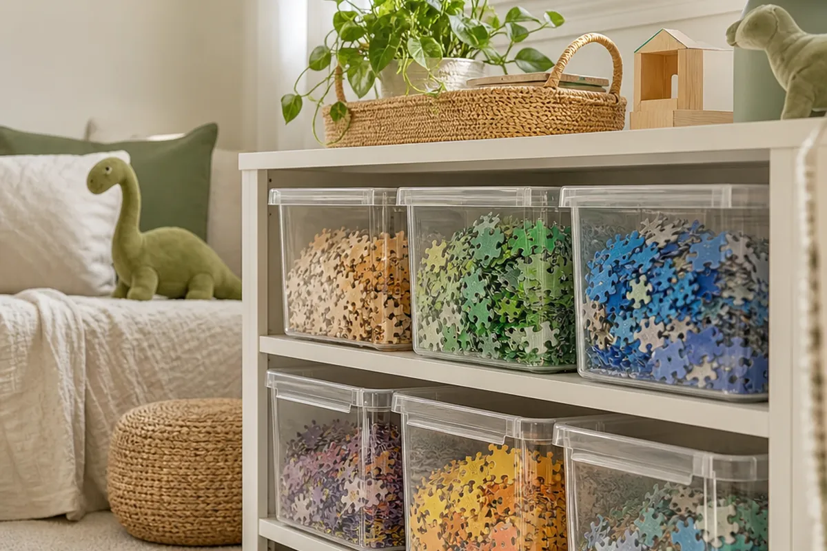 10 Puzzle Storage Ideas for a Small Kids' Room