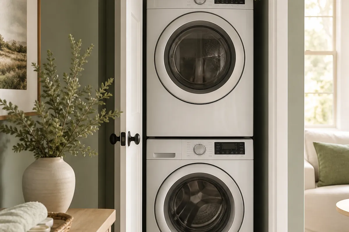 9 Storage Ideas for a Stacked Washer and Dryer Closet