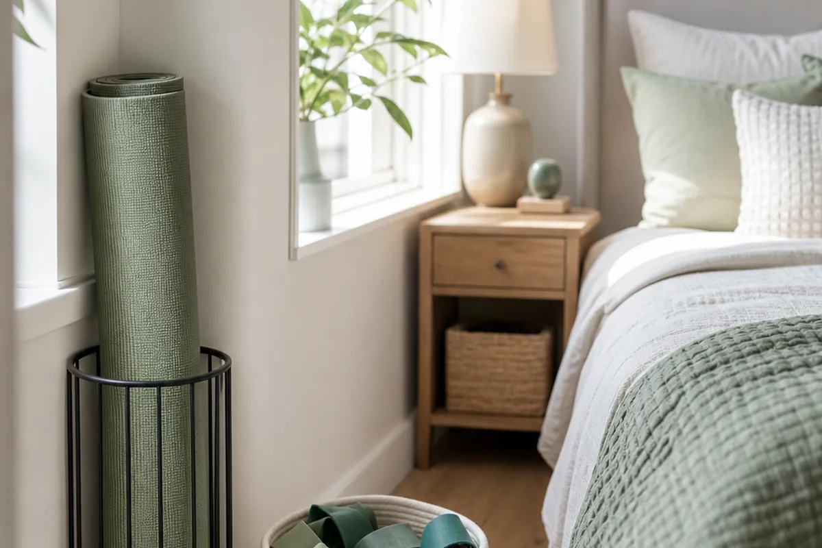9 Yoga Mat and Workout Gear Storage Ideas for a Small Bedroom