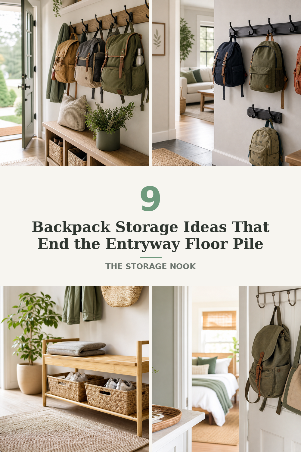 9 Backpack Storage Ideas That End the Entryway Floor Pile