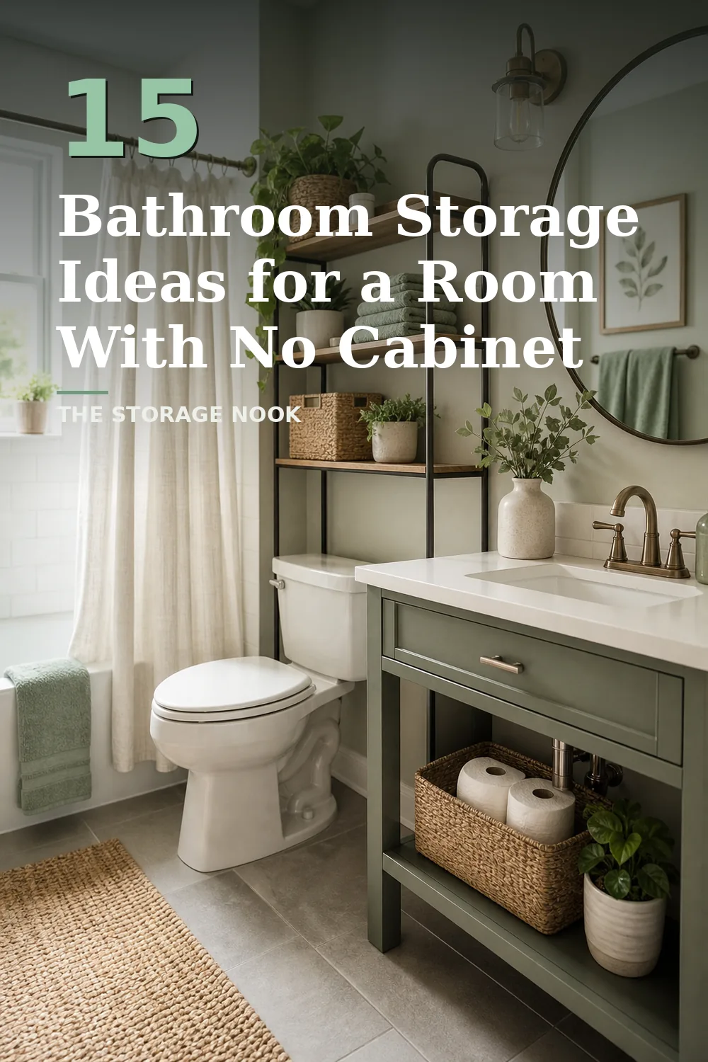 15 Bathroom Storage Ideas for a Room With No Cabinet