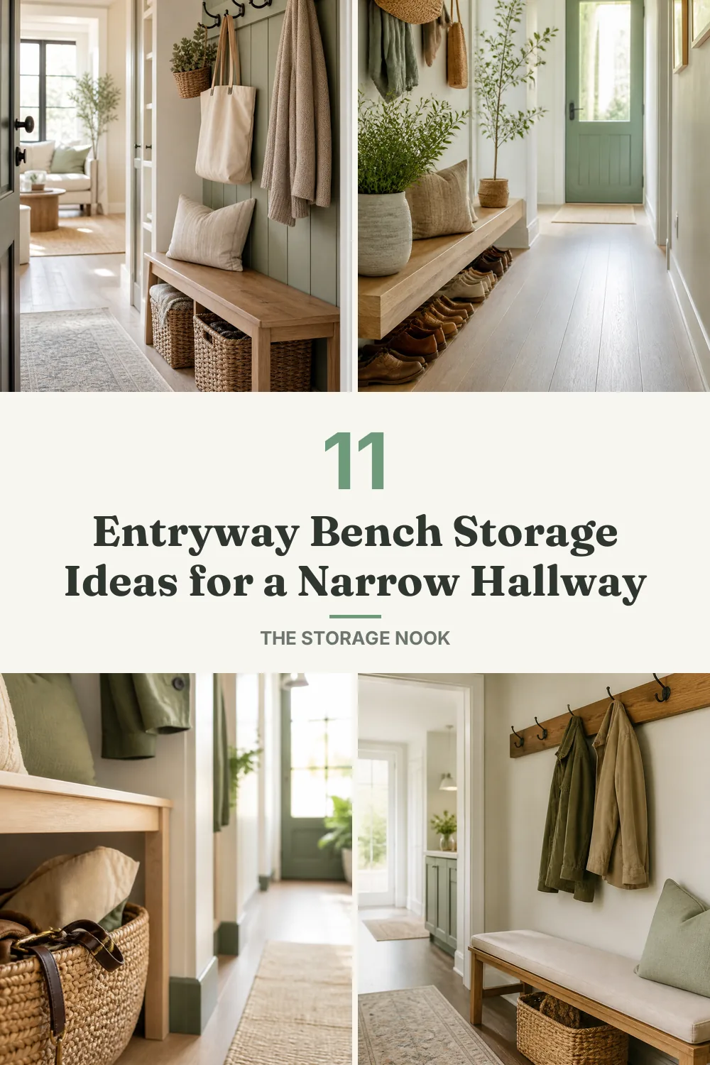 11 Entryway Bench Storage Ideas for a Narrow Hallway
