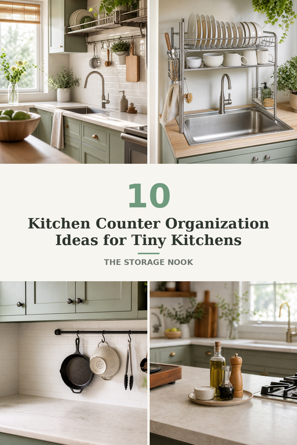 10 Kitchen Counter Organization Ideas for No Counter Space