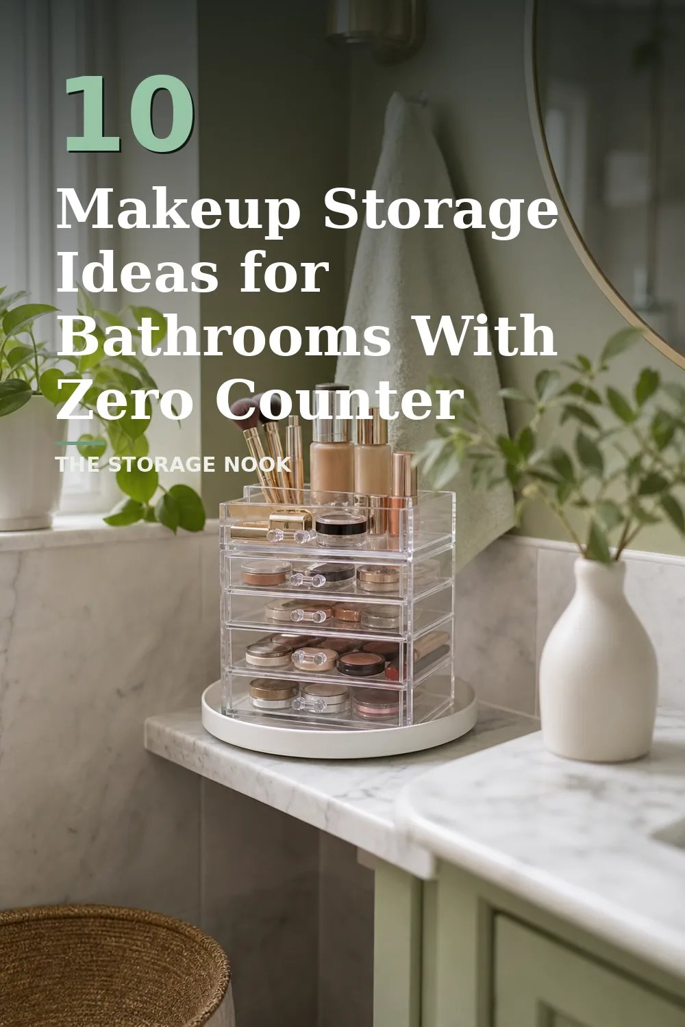 10 Makeup Storage Ideas for a Bathroom With No Counter Space