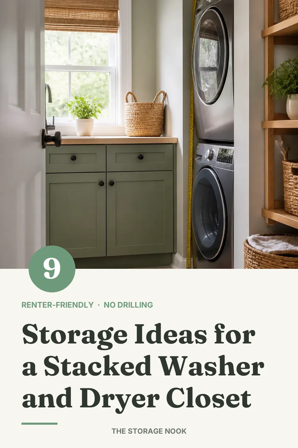 9 Storage Ideas for a Stacked Washer and Dryer Closet
