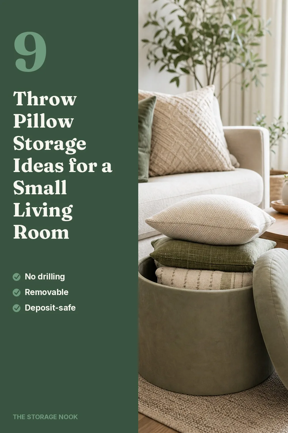 9 Throw Pillow Storage Ideas for a Small Living Room